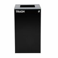 Alpine Industries Square Recycling Bin, 29 Gallons, Black Can, Square Opening Lid, for Trash ALP4450-KIT-BLK-S-TR